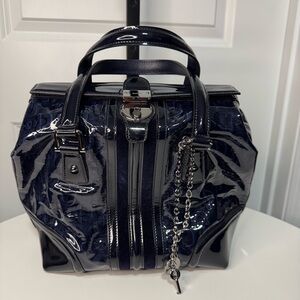 Gucci Embossed Patent Leather Top Handle Bag Authentic Vintage